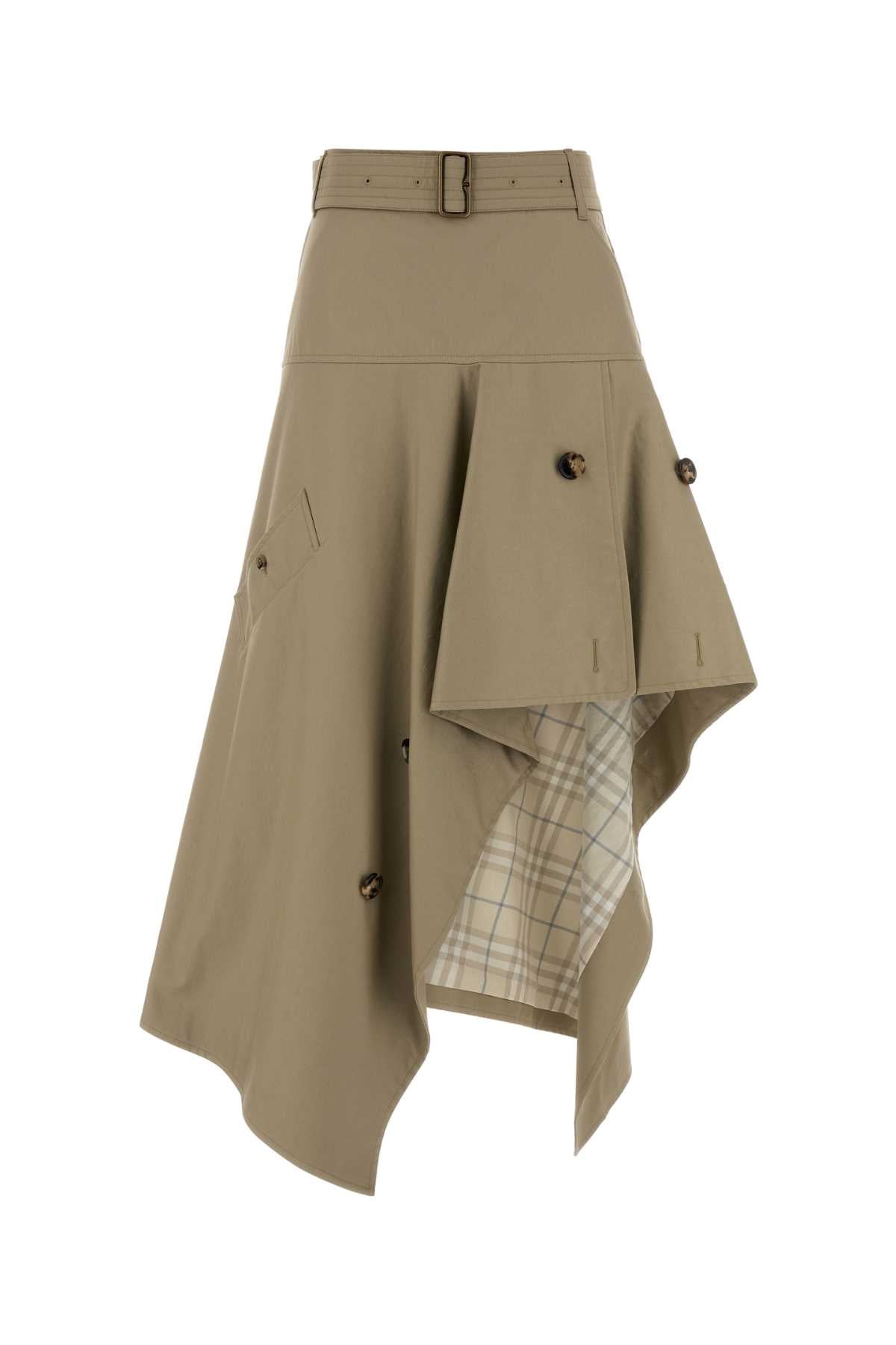 Burberry Women Cappuccino Gabardine Skirt BURBERRY