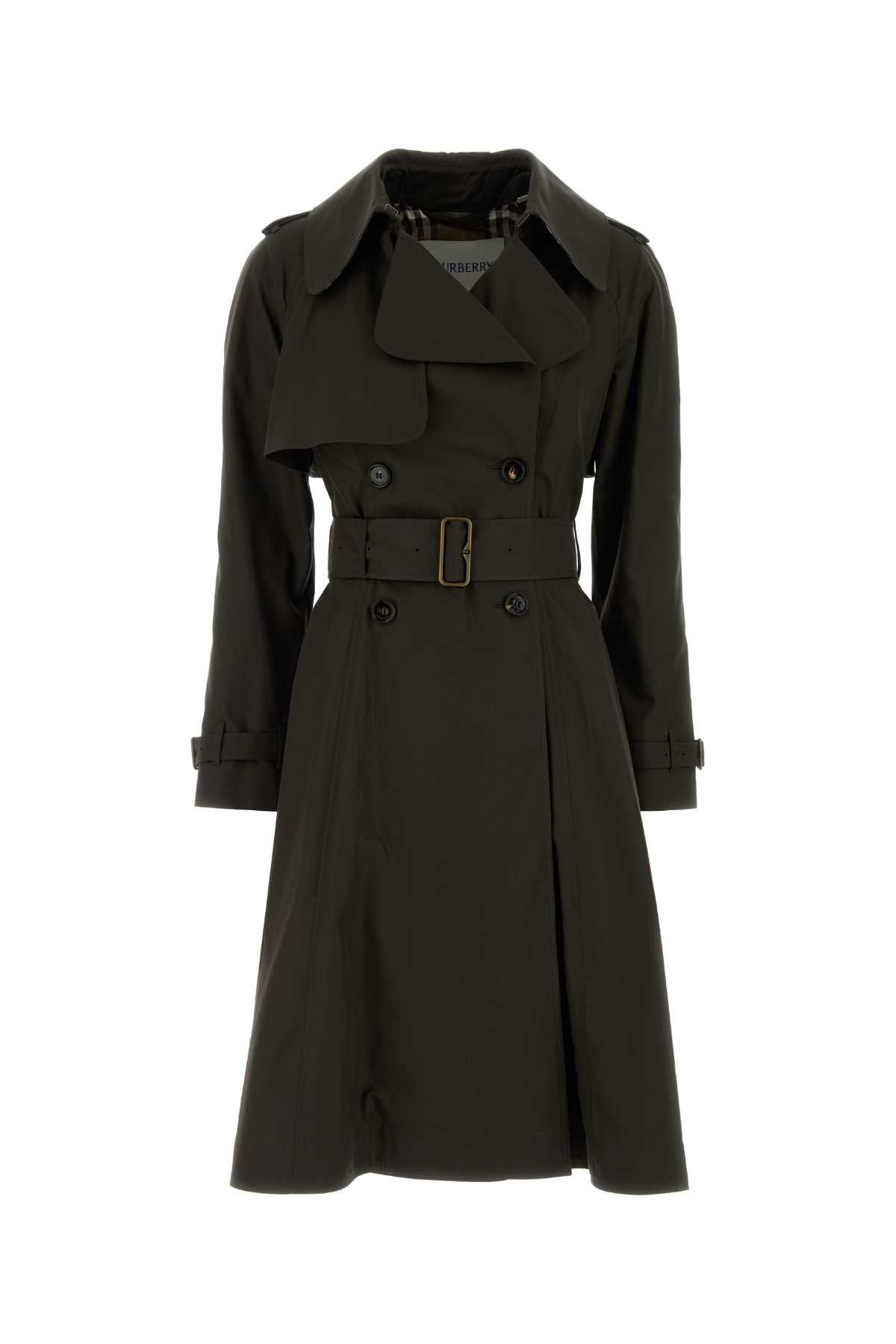 Burberry Women Brown Cotton Trench Coat BURBERRY