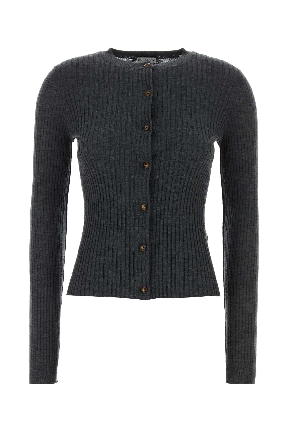 Burberry Women Dark Grey Cashmere Cardigan BURBERRY