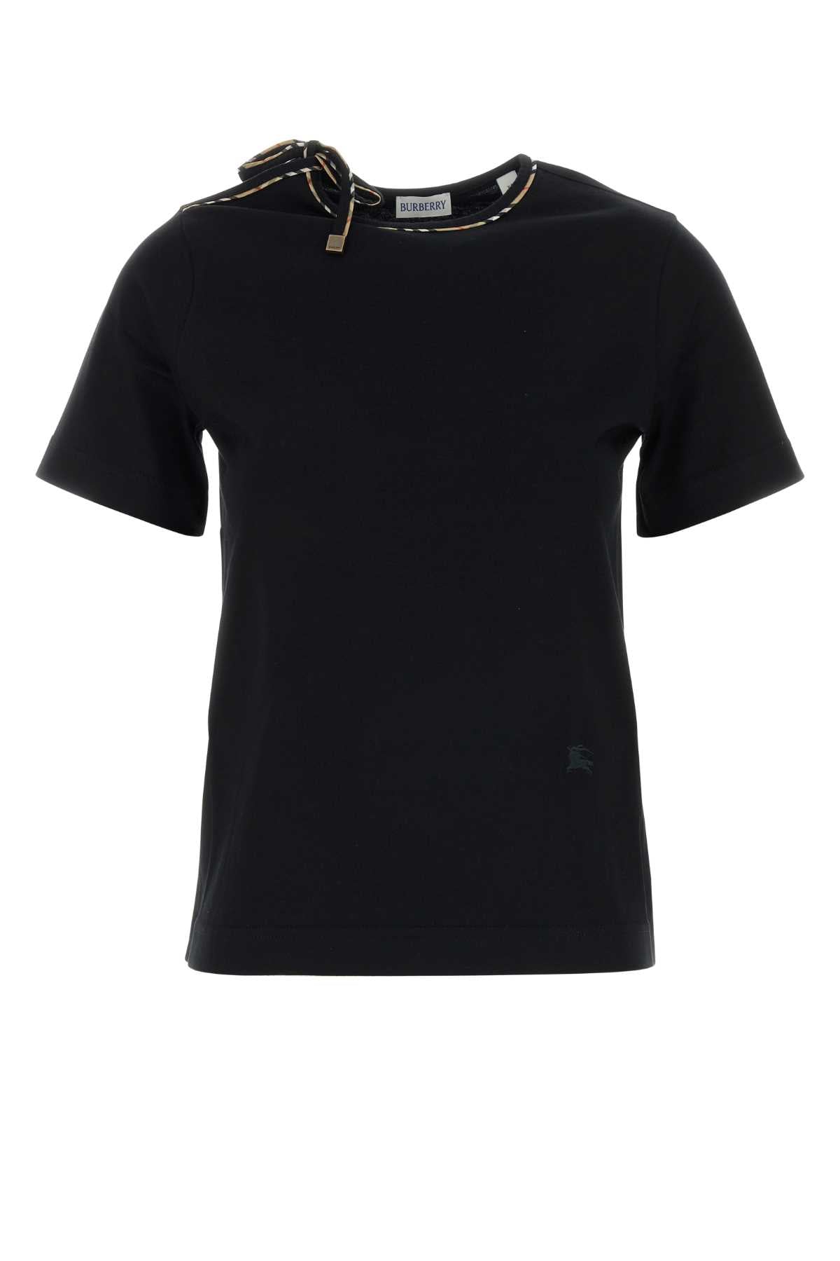 Burberry Women Black Cotton T-Shirt BURBERRY