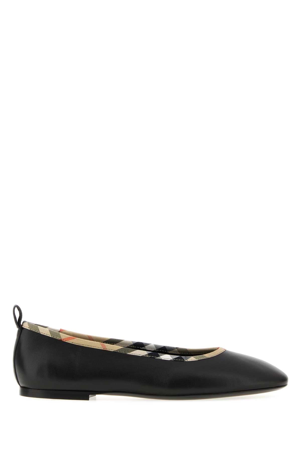 Burberry Women Black Leather Robin Ballerinas BURBERRY