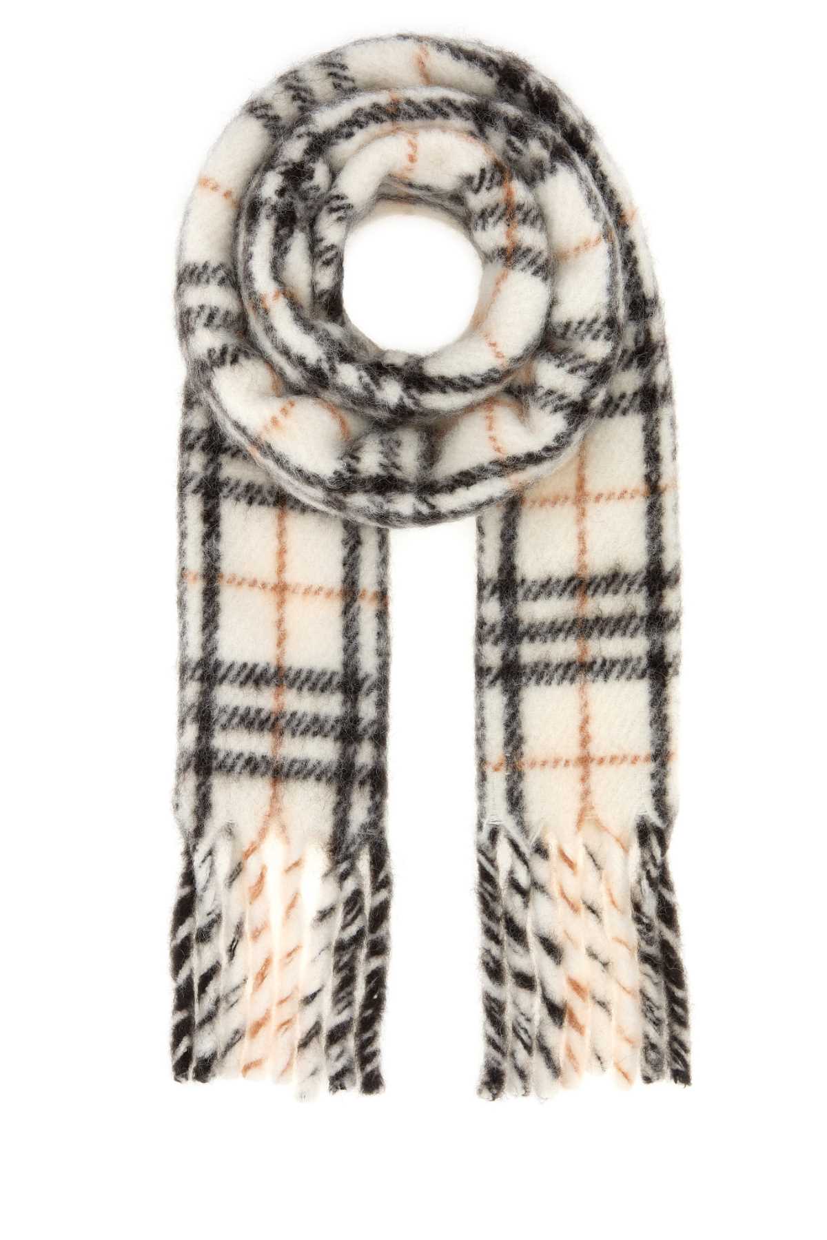 Burberry Unisex Embroidered Alpaca Blend Scarf BURBERRY