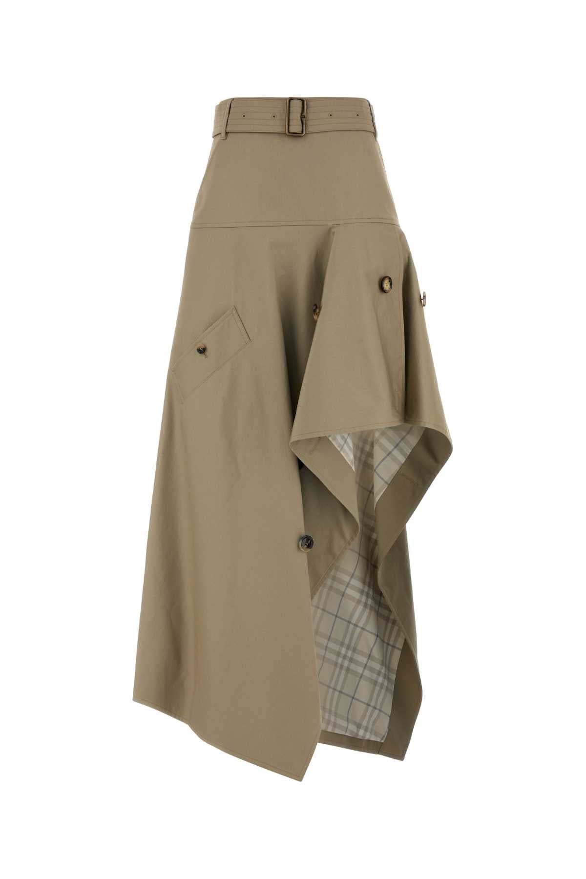 Burberry Women Cappuccino Gabardine Skirt BURBERRY
