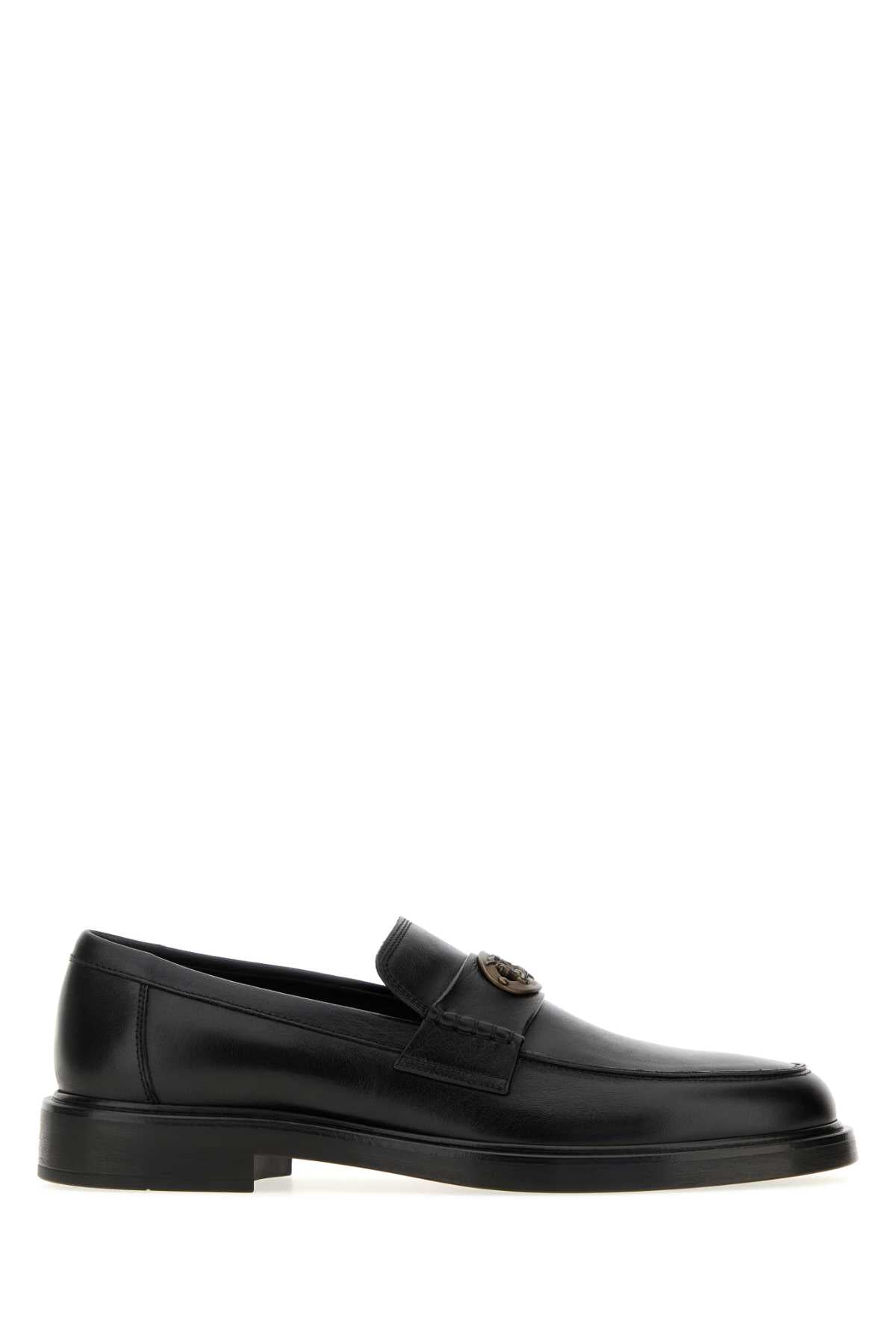 Burberry Men Black Leather Pembroke Loafers BURBERRY