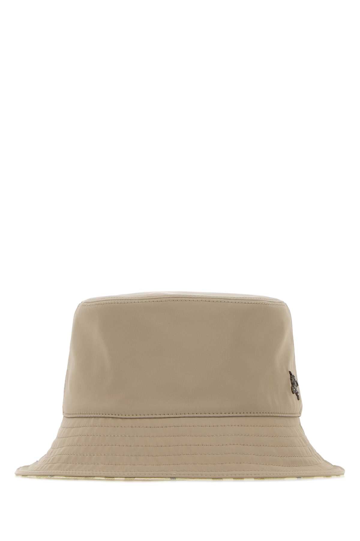 Burberry Unisex Dove Grey Stretch Canvas Reversible Bucket Hat BURBERRY