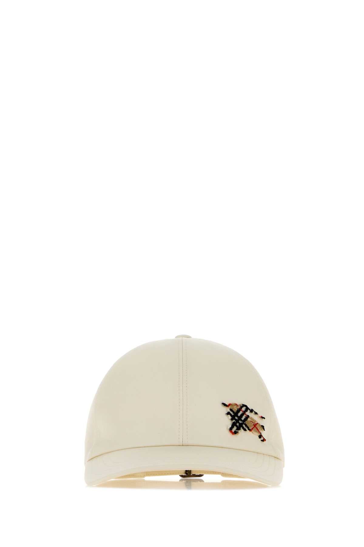 Burberry Unisex Ivory Cotton Baseball Cap BURBERRY