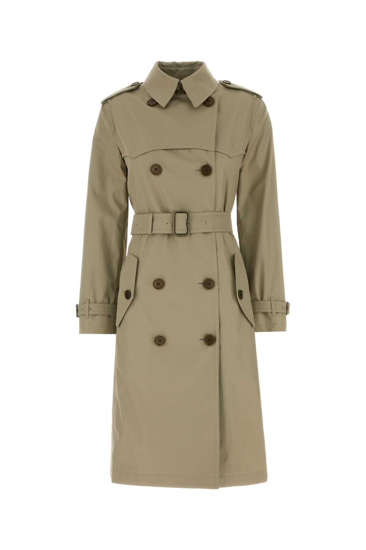 Burberry Women Khaki Gabardine Trench Coat BURBERRY