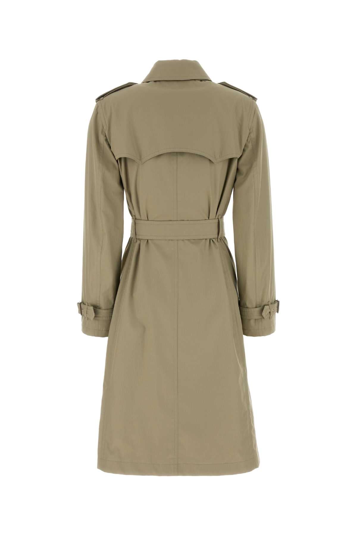 Burberry Women Khaki Gabardine Trench Coat BURBERRY