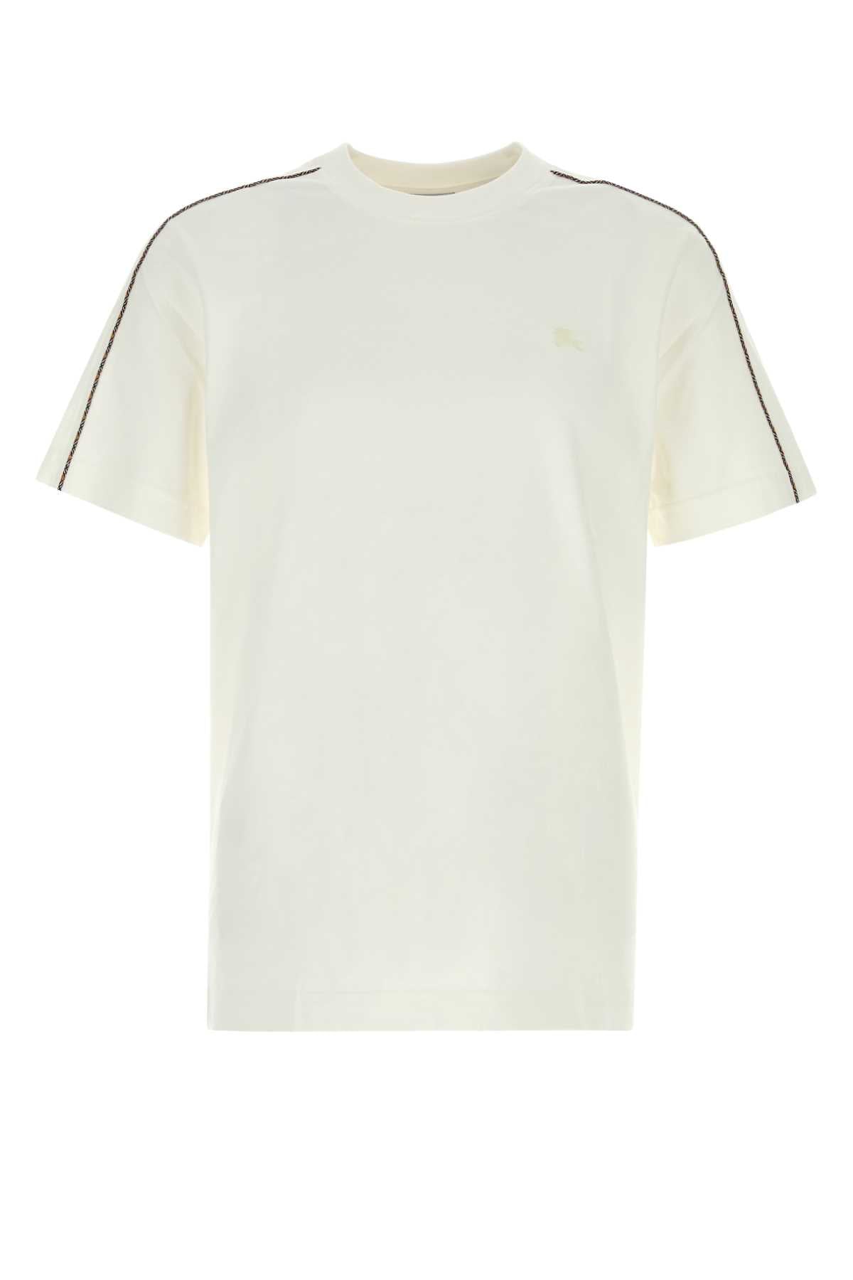 Burberry Men White Cotton T-Shirt BURBERRY