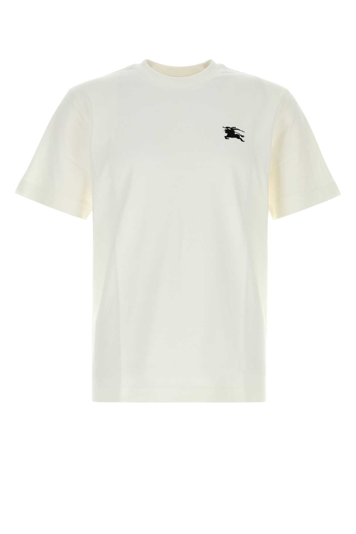 Burberry Men White Cotton T-Shirt BURBERRY