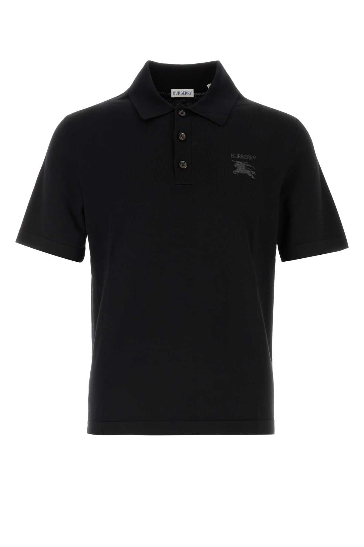 Burberry Men Black Wool Polo Shirt BURBERRY