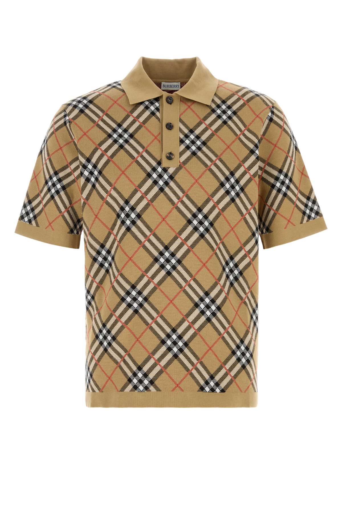 Burberry Men Embroidered Cotton Blend Polo Shirt BURBERRY