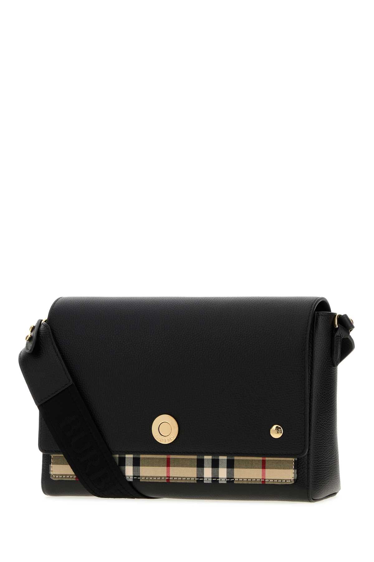 Burberry Women Black Leather Note Crossbody Bag BURBERRY