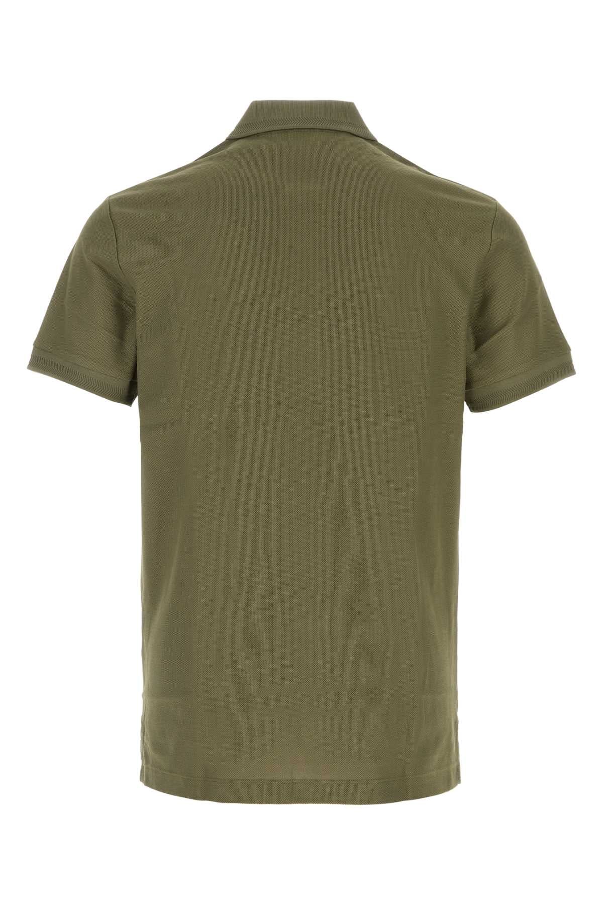 Burberry Men Army Green Piquet Polo Shirt BURBERRY