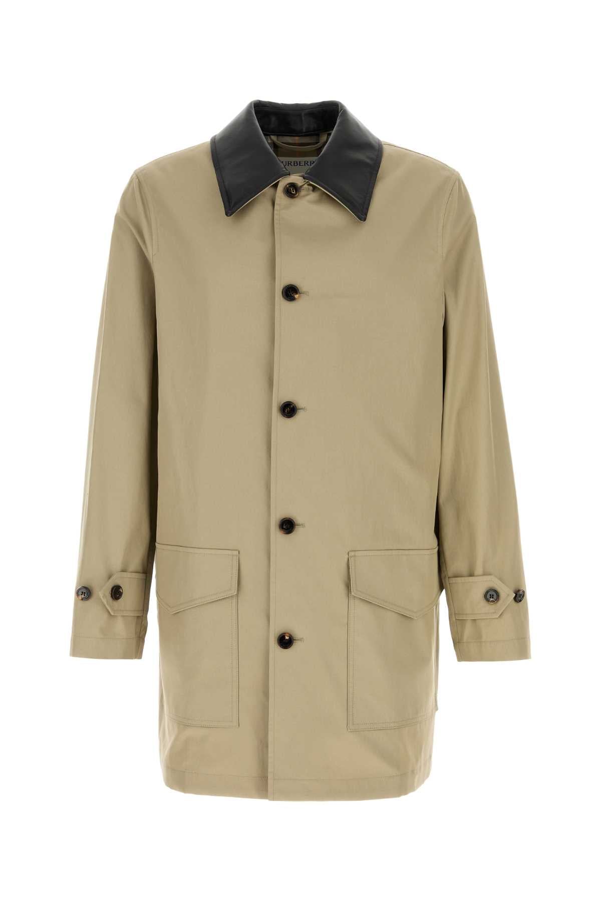 Burberry Men Cappuccino Cotton Meadowbank Overcoat BURBERRY
