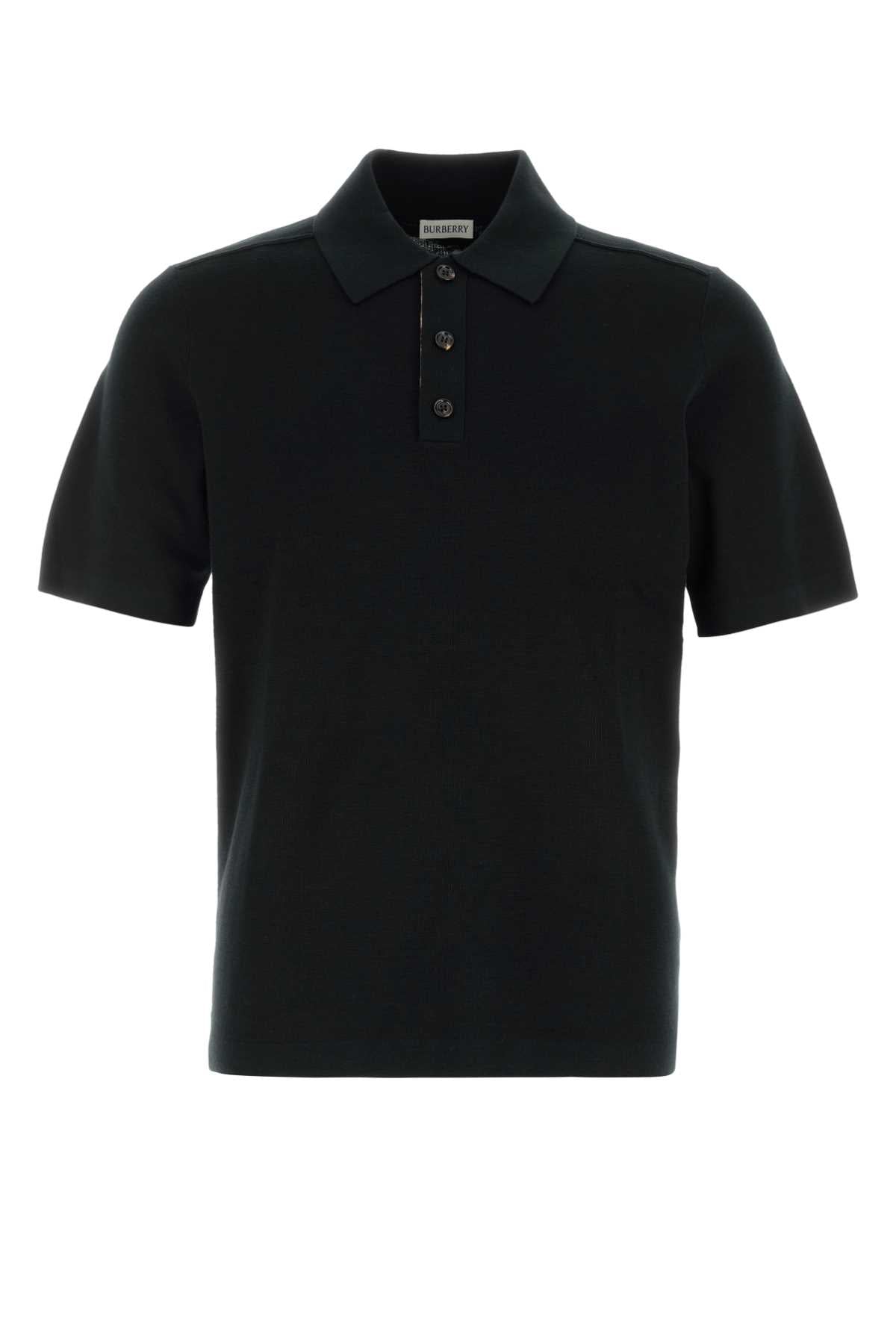 Burberry Men Black Wool Polo Shirt BURBERRY