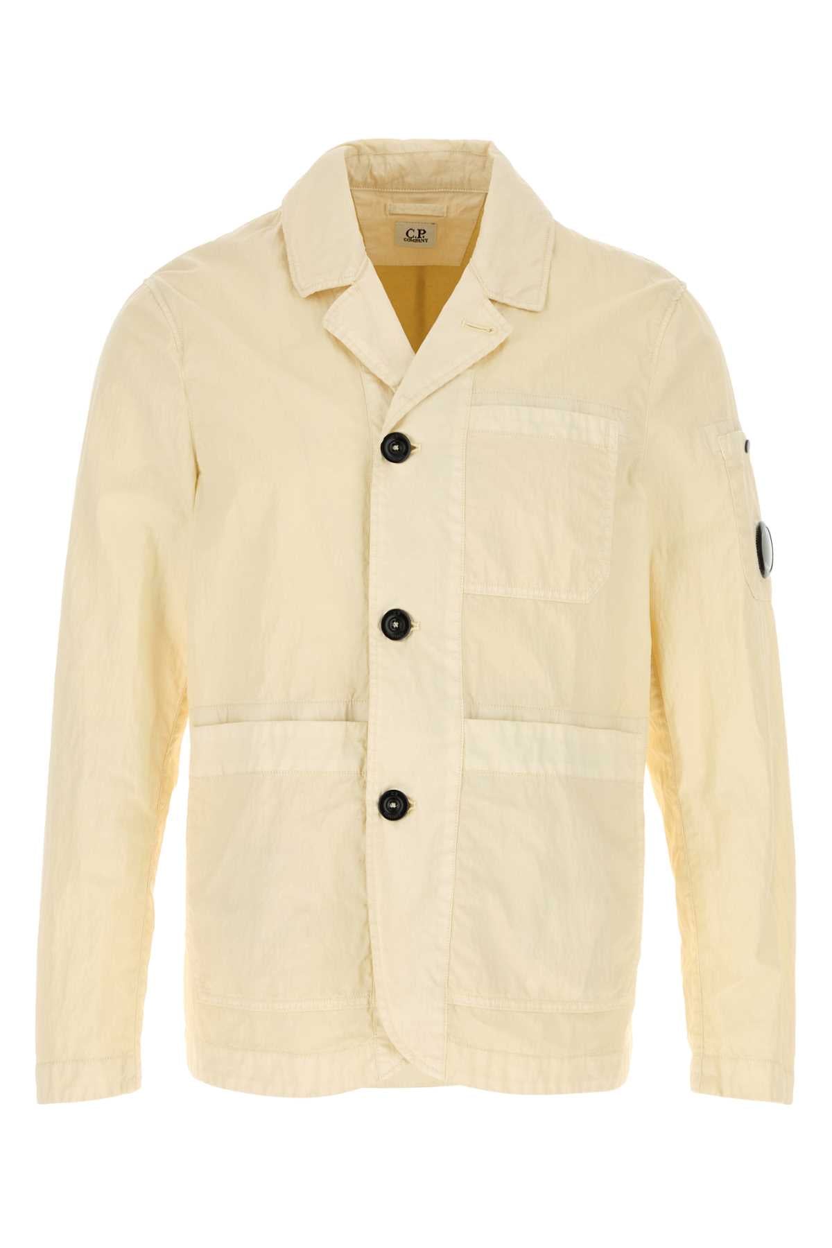C.P. Company Men Cream Cotton Blend Blazer C.P. COMPANY