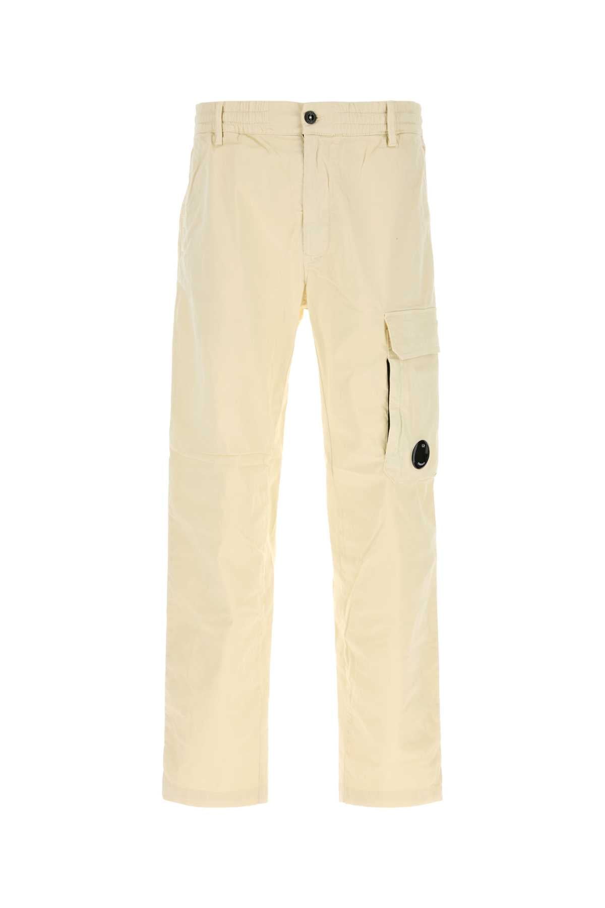 C.P. Company Men Cream Stretch Cotton Cargo Pant C.P. COMPANY