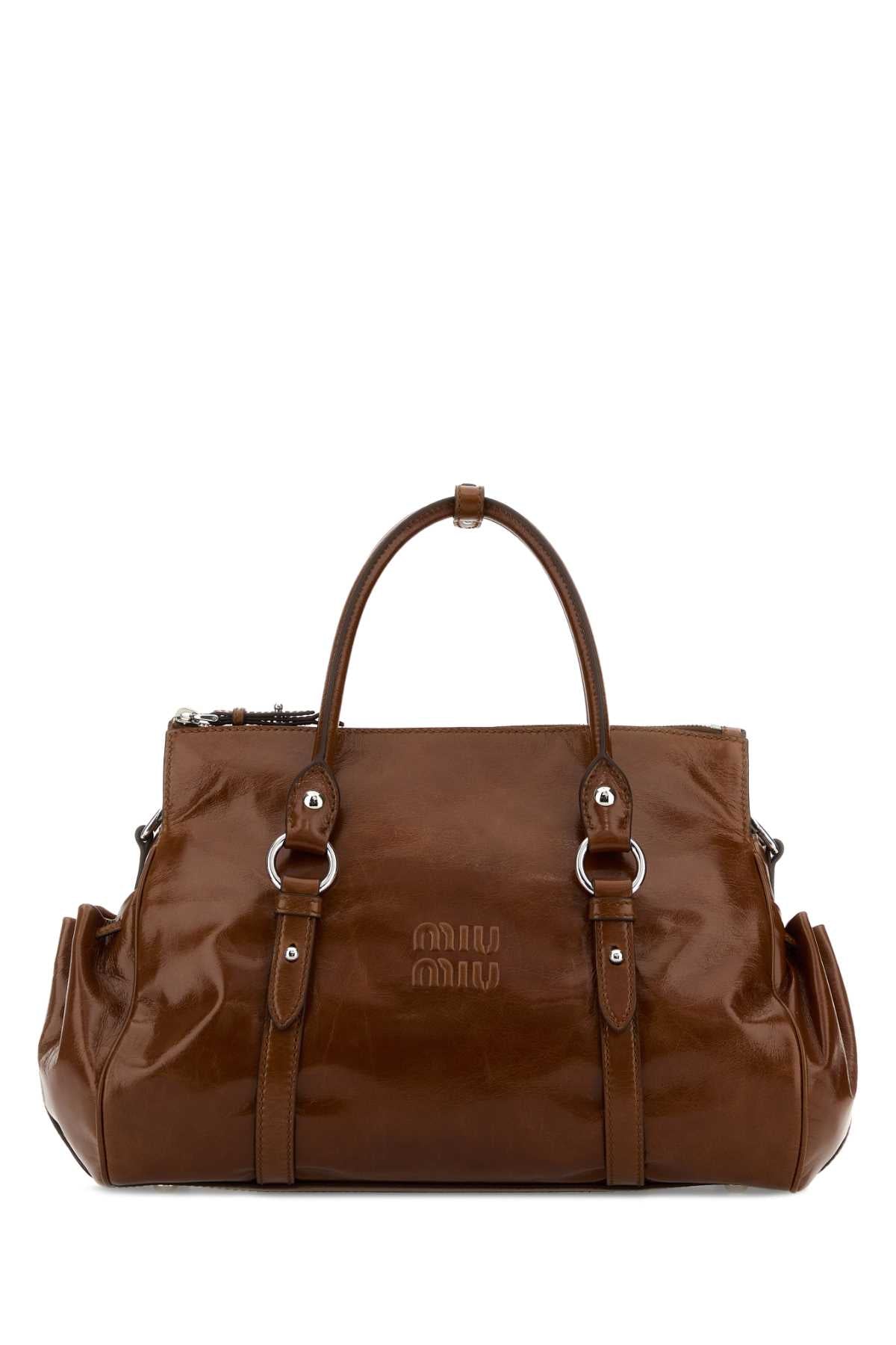 Miu Miu Women Brown Leather Handbag MIU MIU