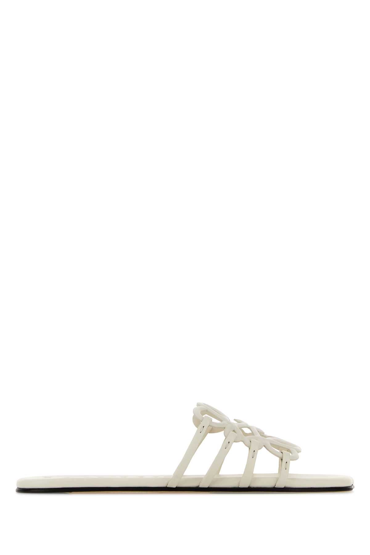 Loewe Paula's Ibiza Women Ivory Leather Anagram Petal Slippers LOEWE