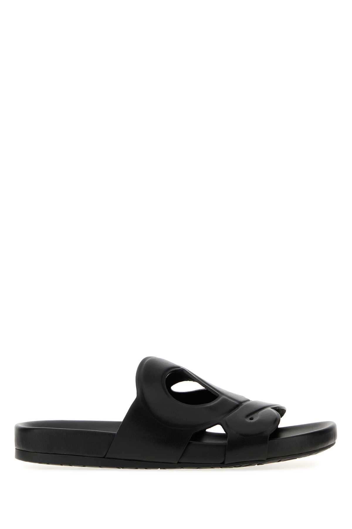 Loewe Paula's Ibiza Men Black Leather Paula S Ibiza Ease Monogram Slippers LOEWE