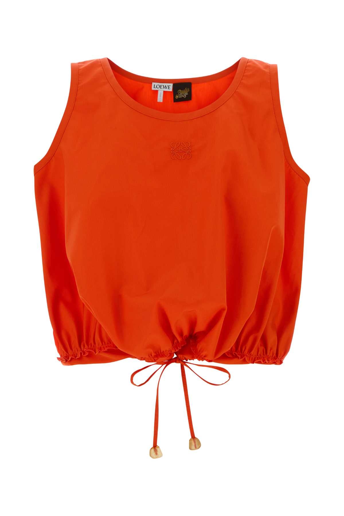 Loewe Paula's Ibiza Women Orange Poplin Paula S Ibiza Top LOEWE