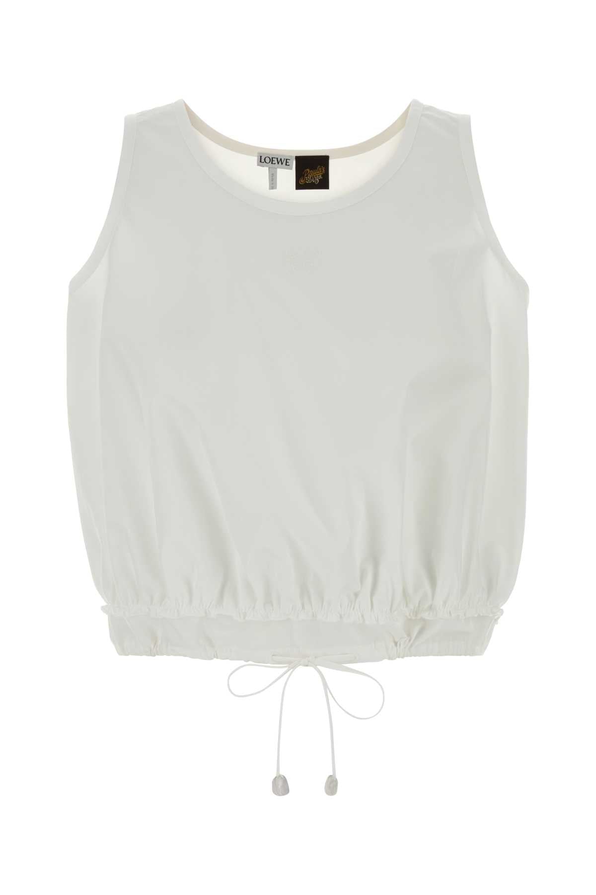 Loewe Paula's Ibiza Women White Poplin Paula S Ibiza Top LOEWE