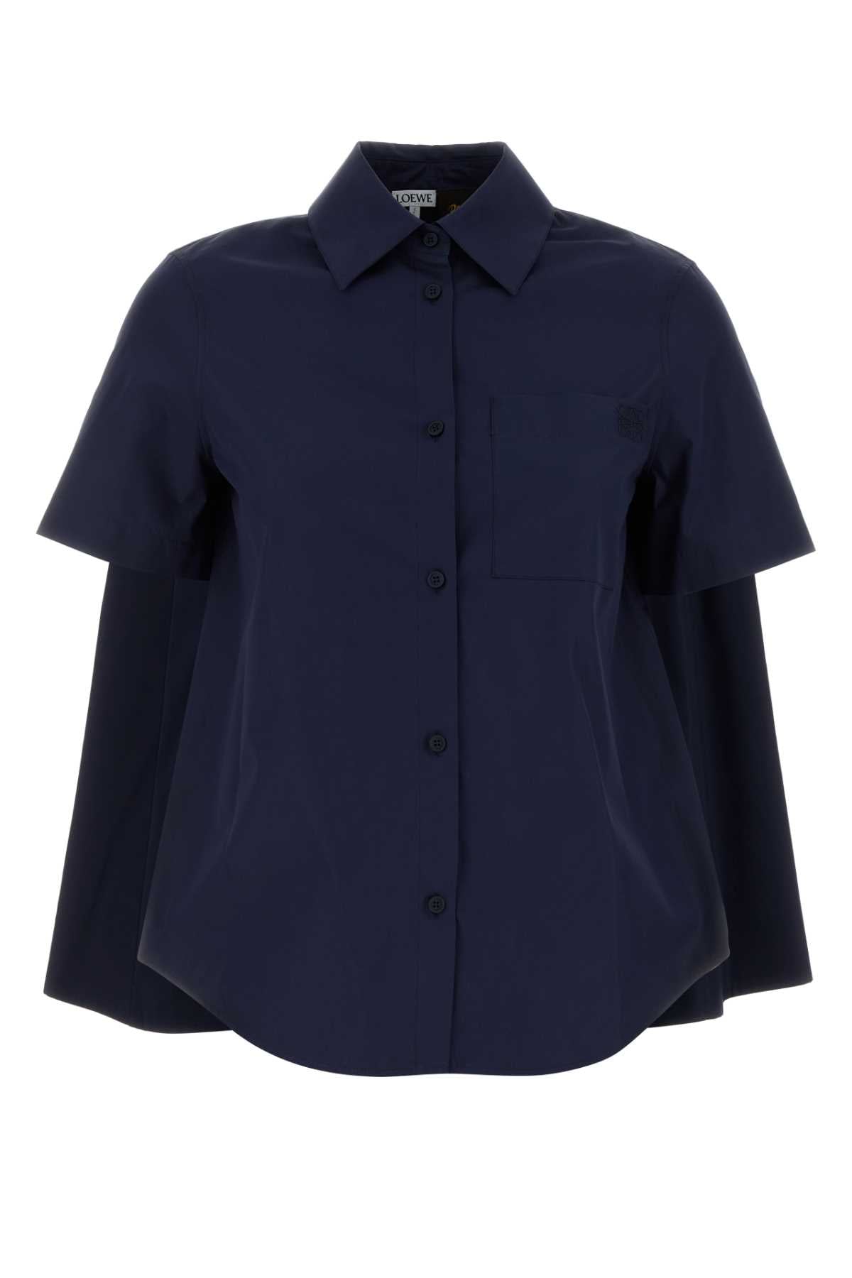 Loewe Paula's Ibiza Women Navy Blue Poplin Paula S Ibiza Shirt LOEWE