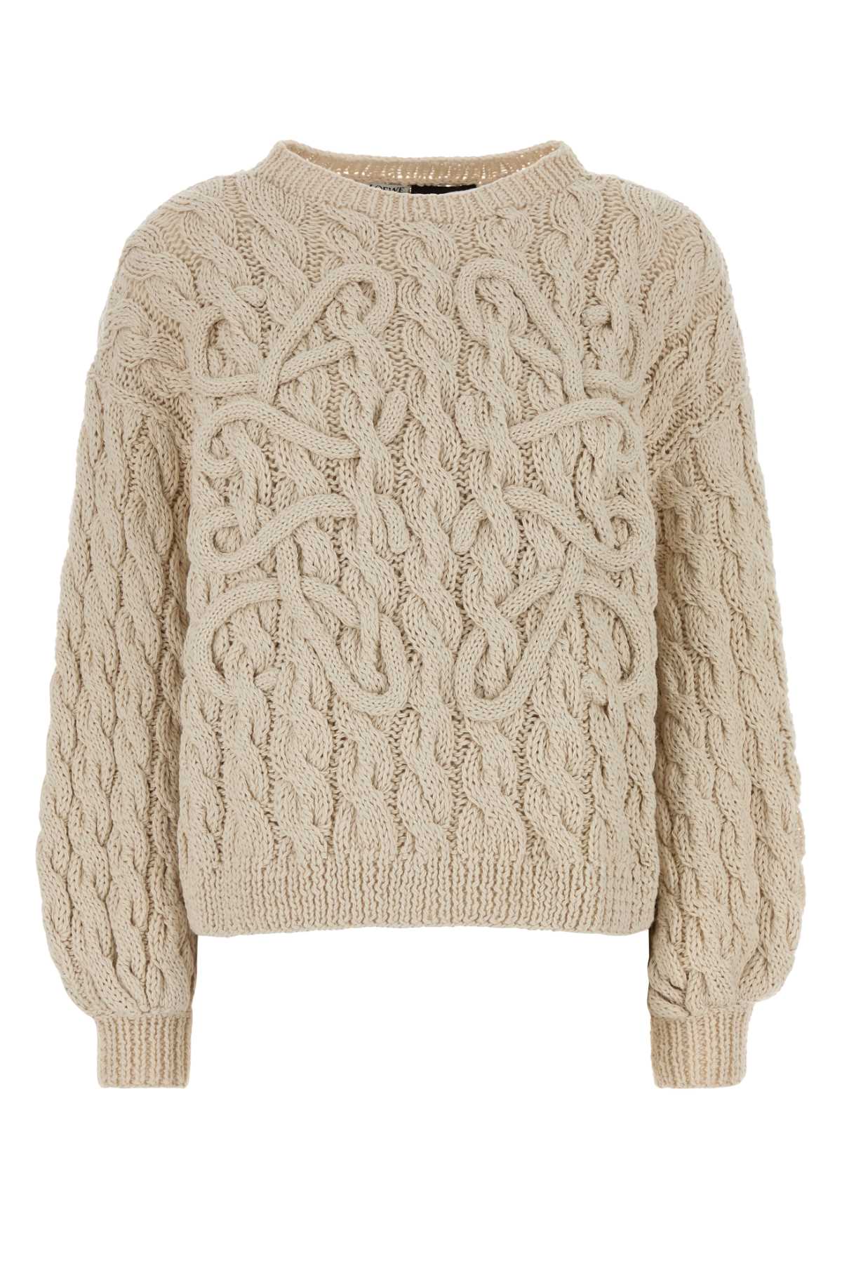 Loewe Paula's Ibiza Women Sand Cotton Blend Oversize Sweater LOEWE