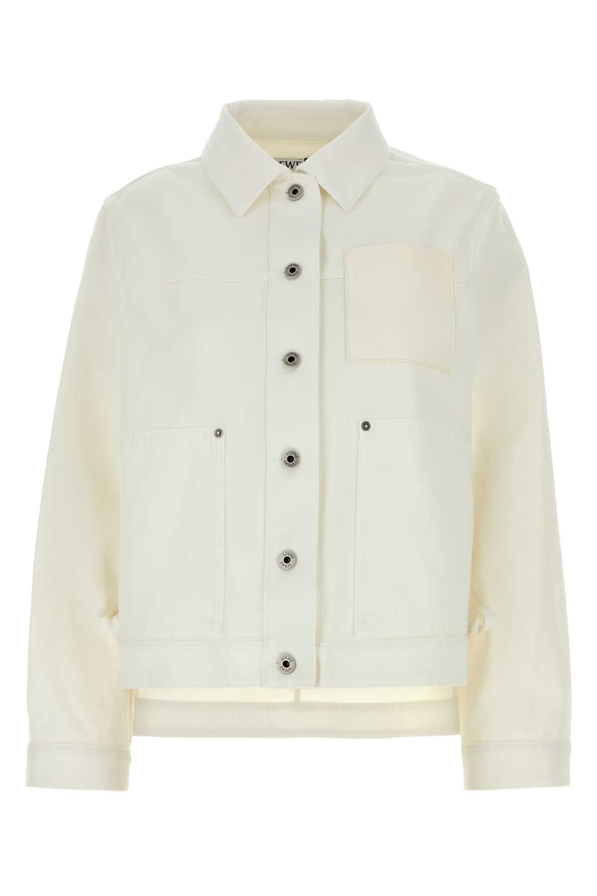 Loewe Paula's Ibiza Women White Denim Jacket LOEWE