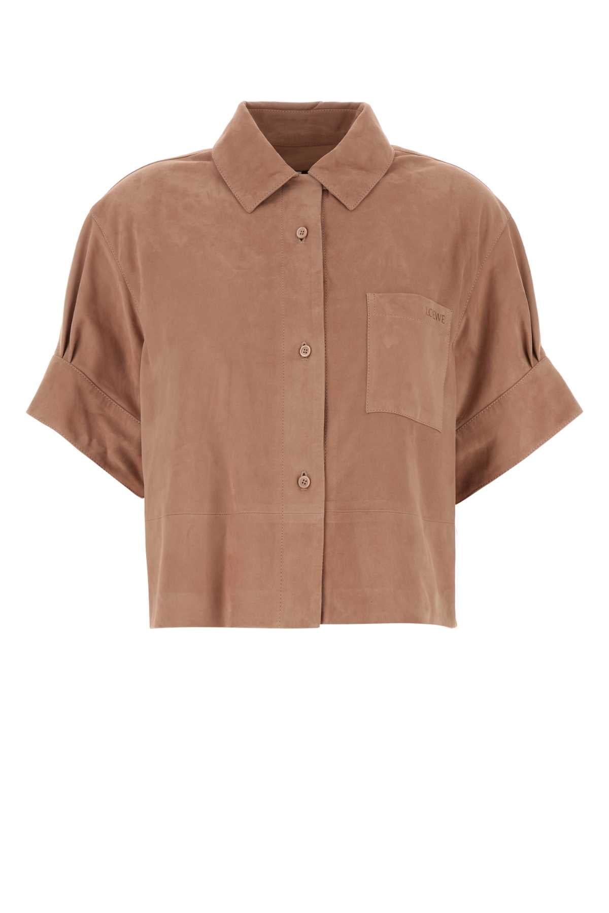 Loewe Paula's Ibiza Women Pink Suede Paula S Ibiza Shirt LOEWE