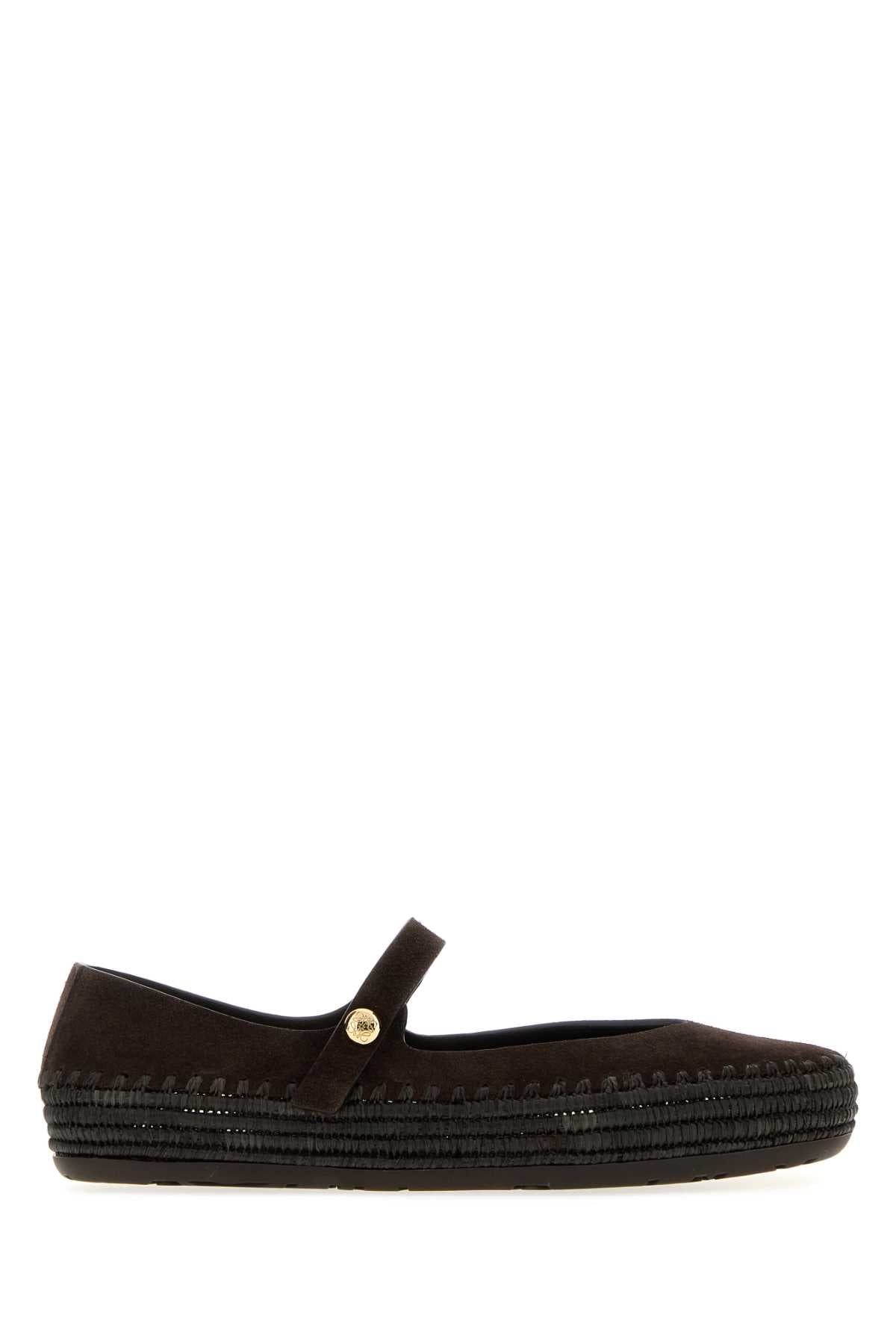 Loewe Paula's Ibiza Women Dark Brown Suede Paula S Ibiza Rio Ballerinas LOEWE
