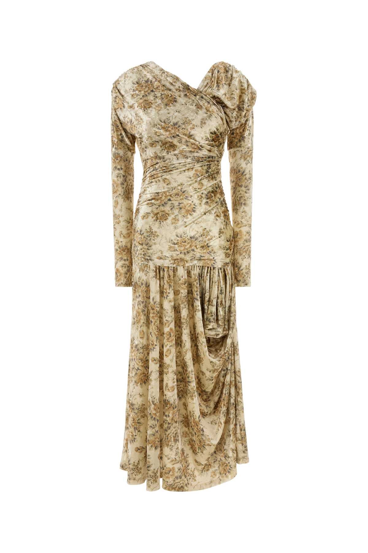 Ganni Women Printed Velvet Dress GANNI