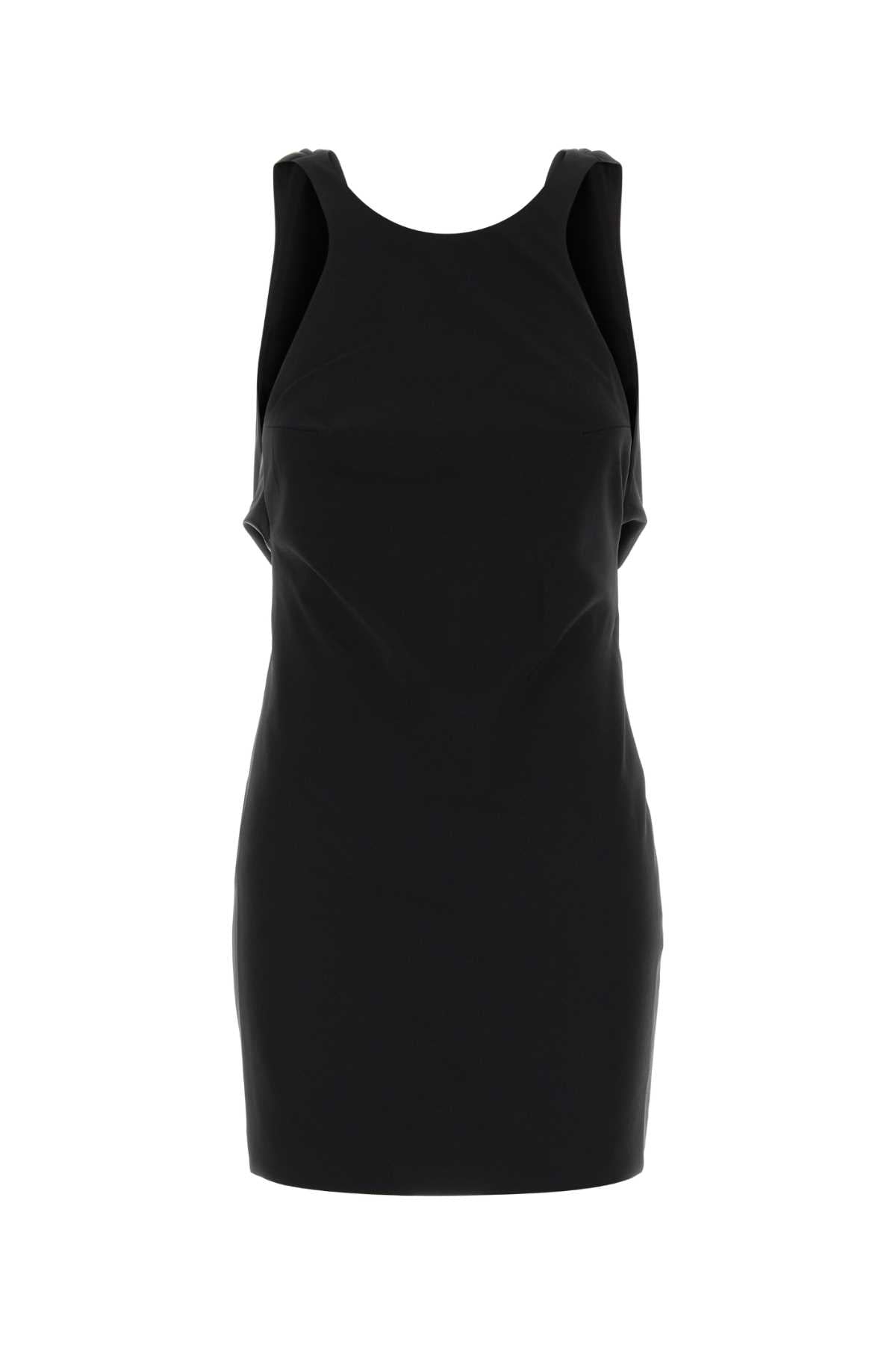 The Andamane Women Black Stretch Gabardine Mini Dress THE ANDAMANE