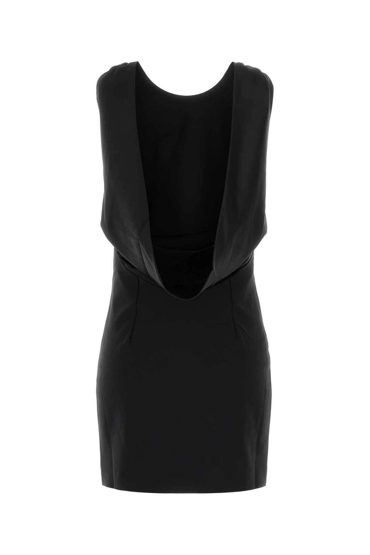 The Andamane Women Black Stretch Gabardine Mini Dress THE ANDAMANE