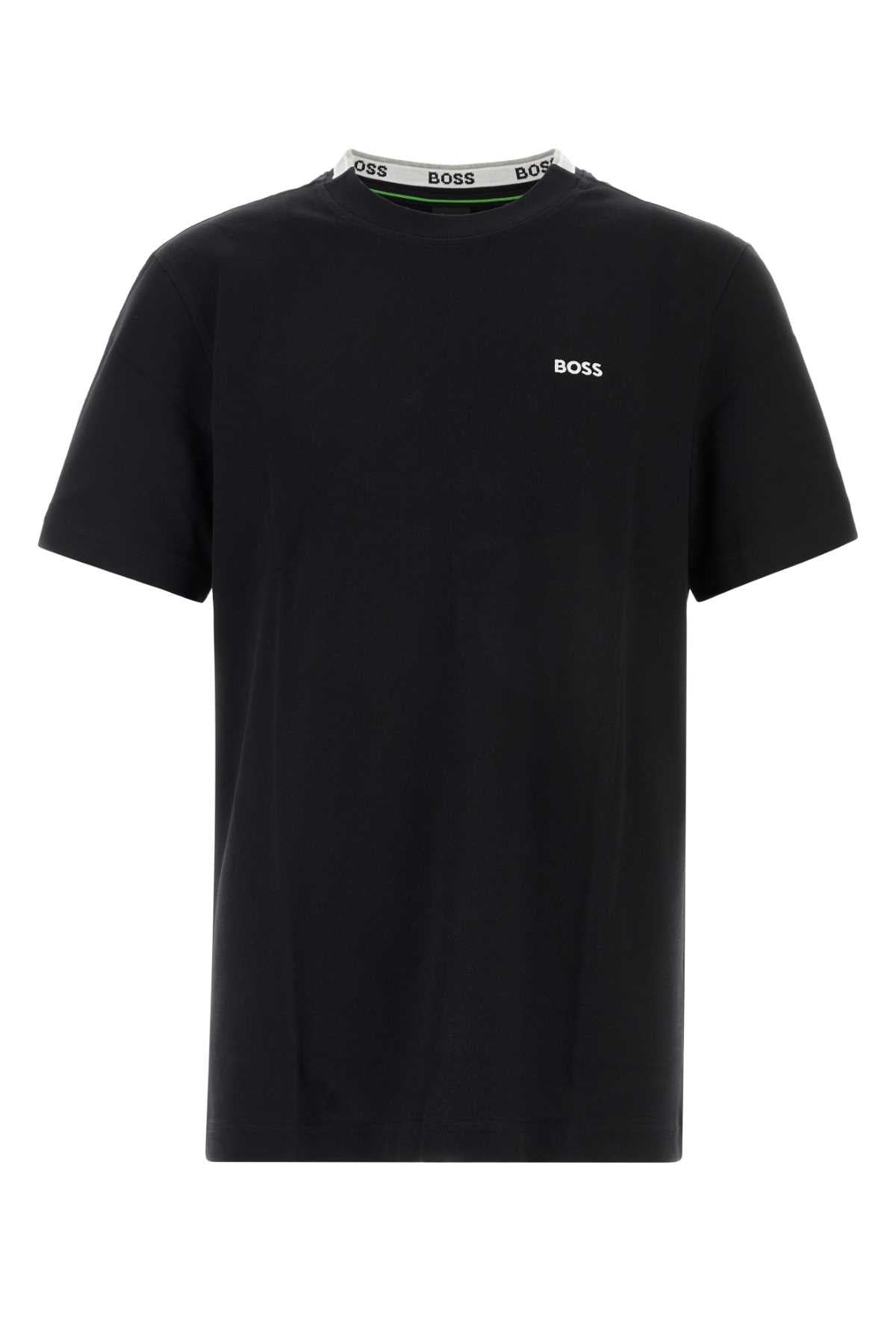 Boss Men Black Piquet T-Shirt BOSS