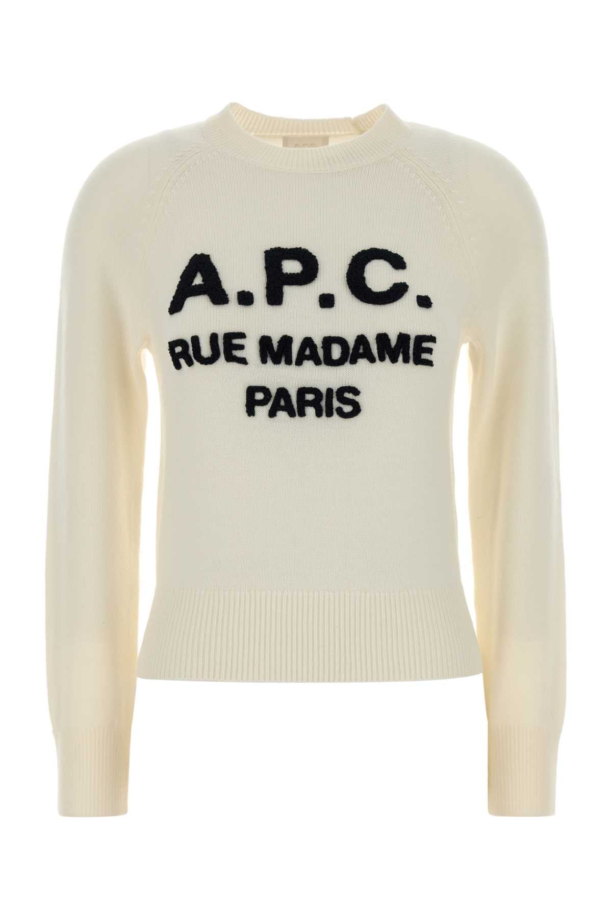 A.P.C. Women Ivory Wool Alissa Sweater A.P.C.