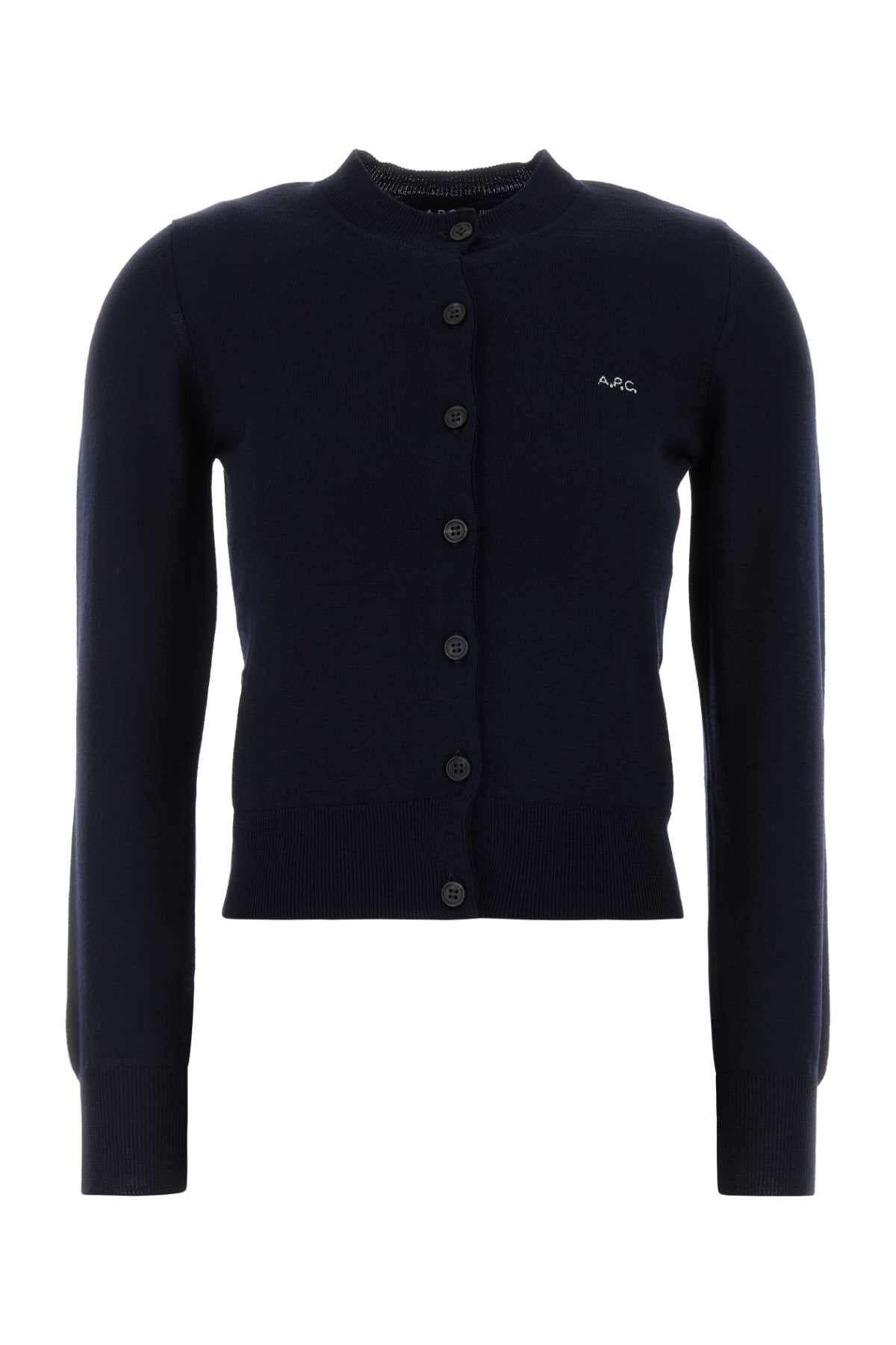 A.P.C. Women Dark Blue Wool Blend Rosa Cardigan A.P.C.