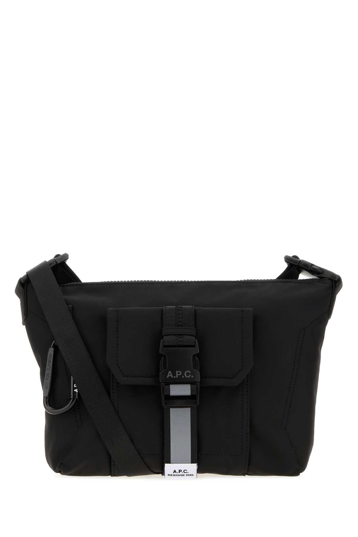 A.P.C. Men Black Canvas Trek Crossbody Bag A.P.C.