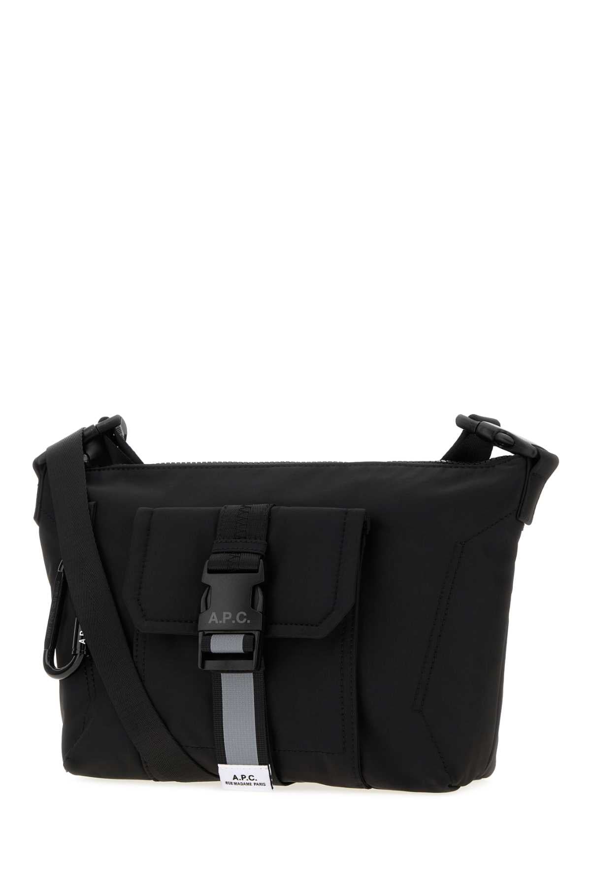 A.P.C. Men Black Canvas Trek Crossbody Bag A.P.C.