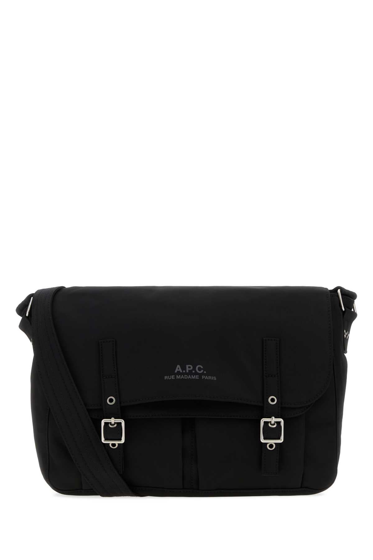 A.P.C. Men Black Canvas Messenger Shopping Bag A.P.C.
