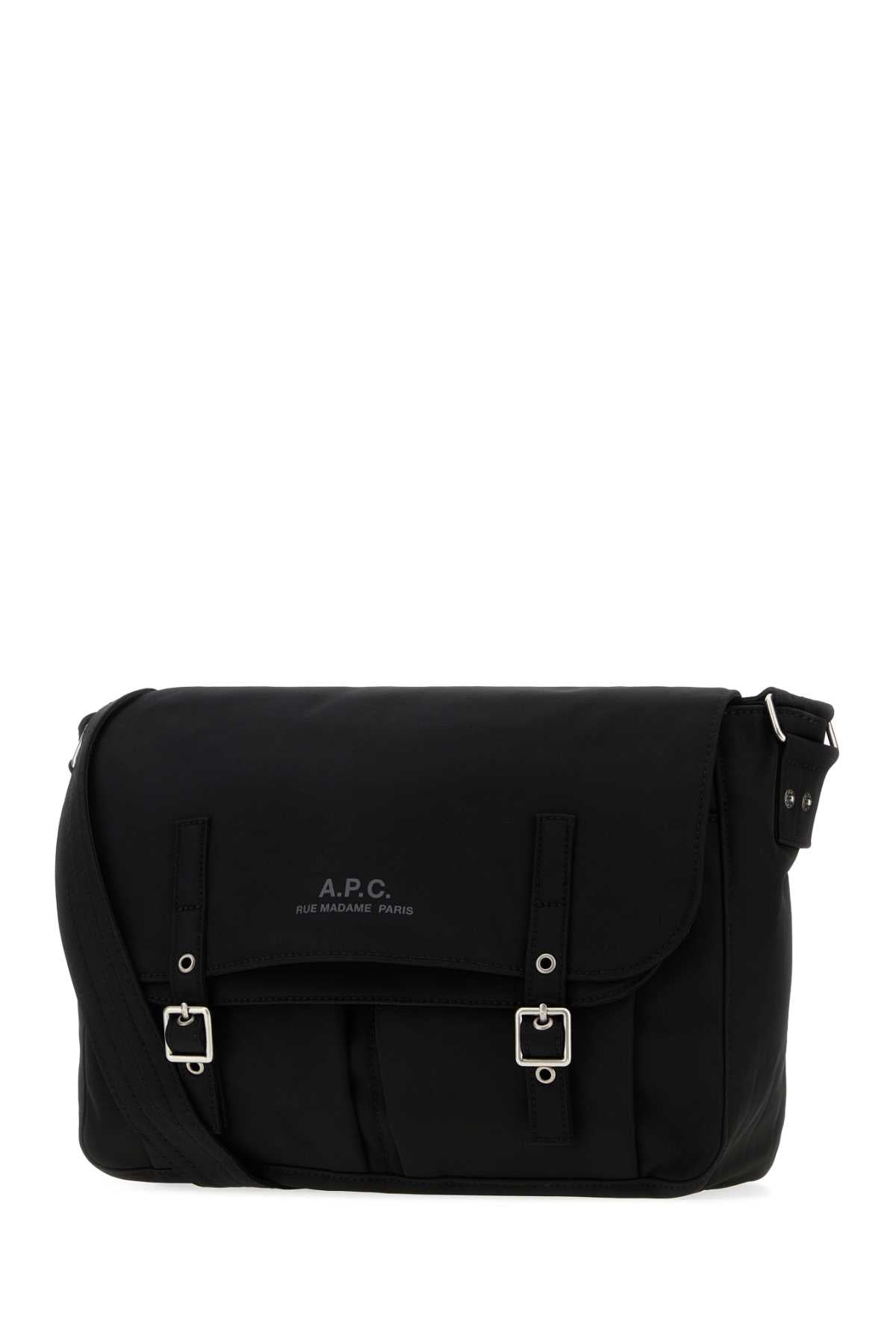 A.P.C. Men Black Canvas Messenger Shopping Bag A.P.C.