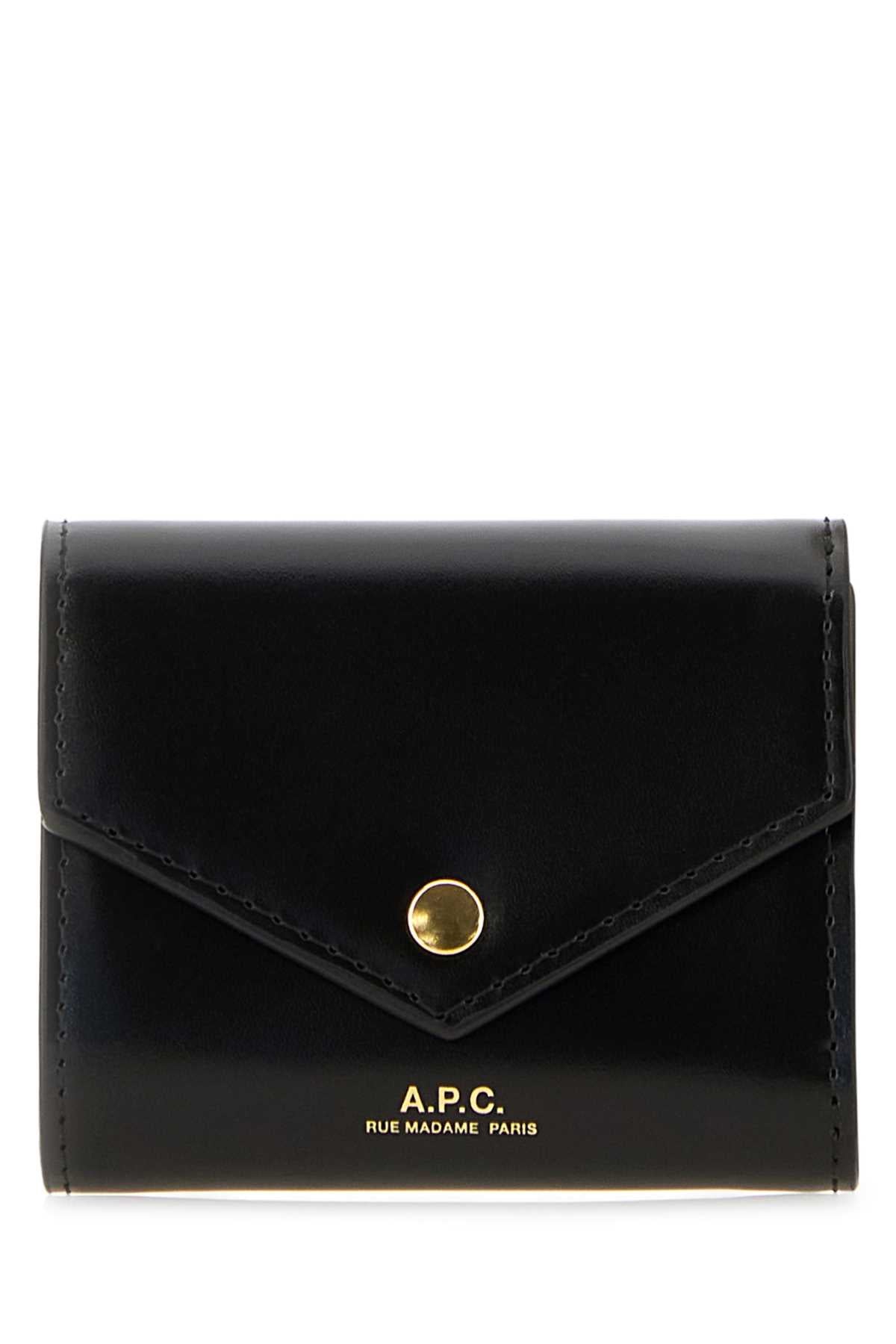 A.P.C. Women Black Leather Envelope Coin Purse A.P.C.