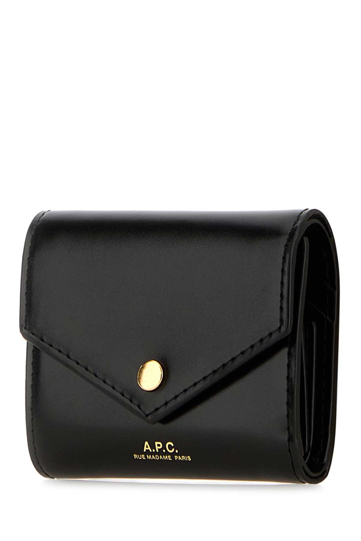 A.P.C. Women Black Leather Envelope Coin Purse A.P.C.