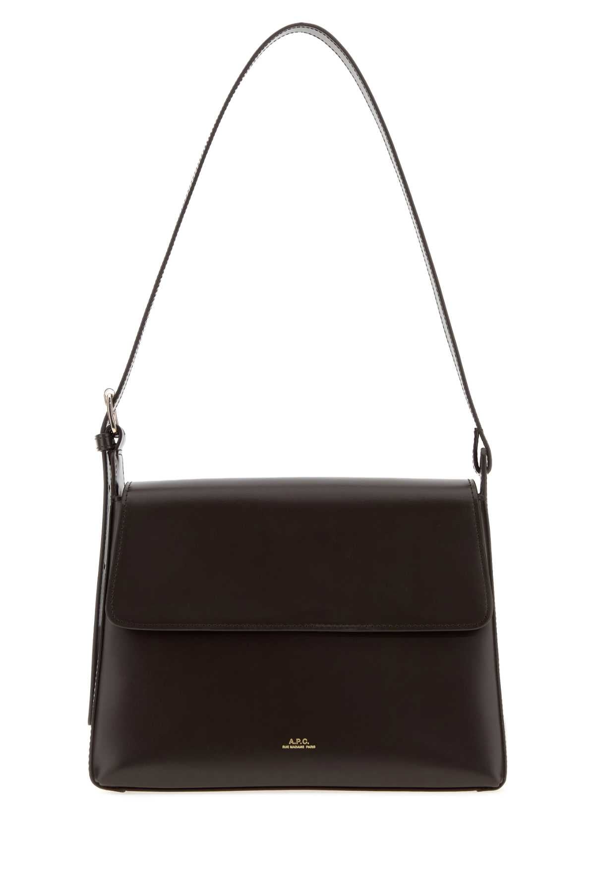 A.P.C. Women Dark Brown Leather Virginie Shoulder Bag A.P.C.