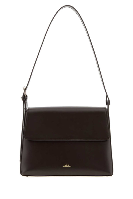 A.P.C. Women Dark Brown Leather Virginie Shoulder Bag A.P.C.