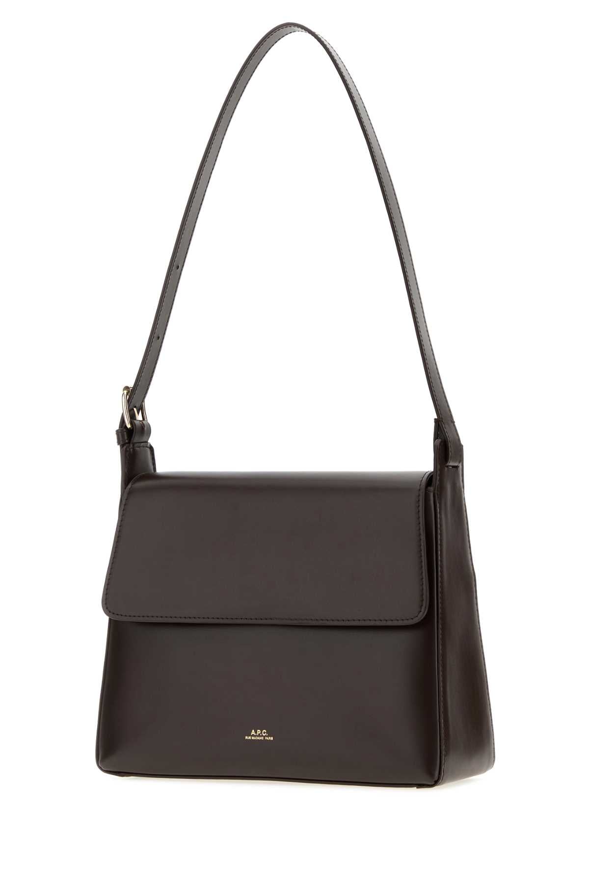 A.P.C. Women Dark Brown Leather Virginie Shoulder Bag A.P.C.