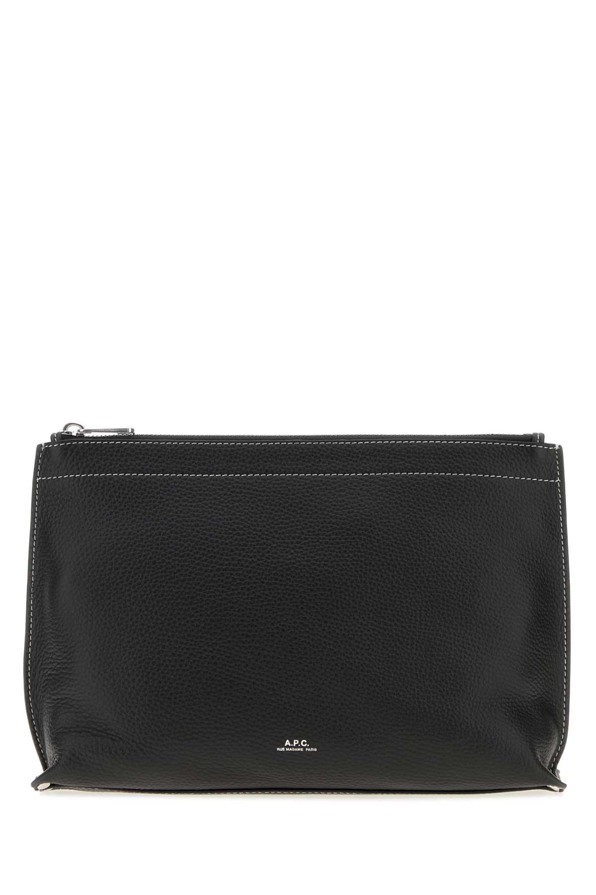 A.P.C. Women Black Leather Clou Pouch A.P.C.