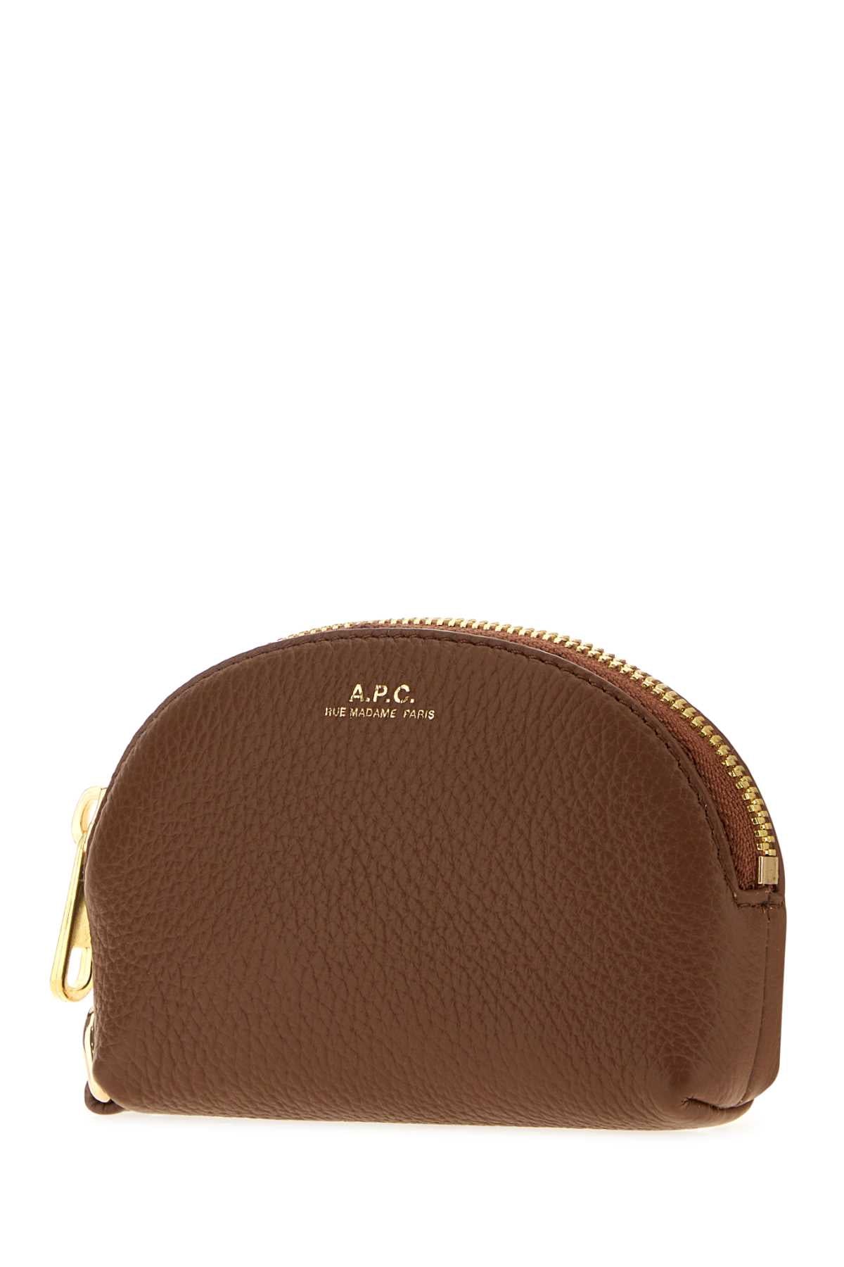 A.P.C. Women Brown Leather Monnaie Card Holder A.P.C.