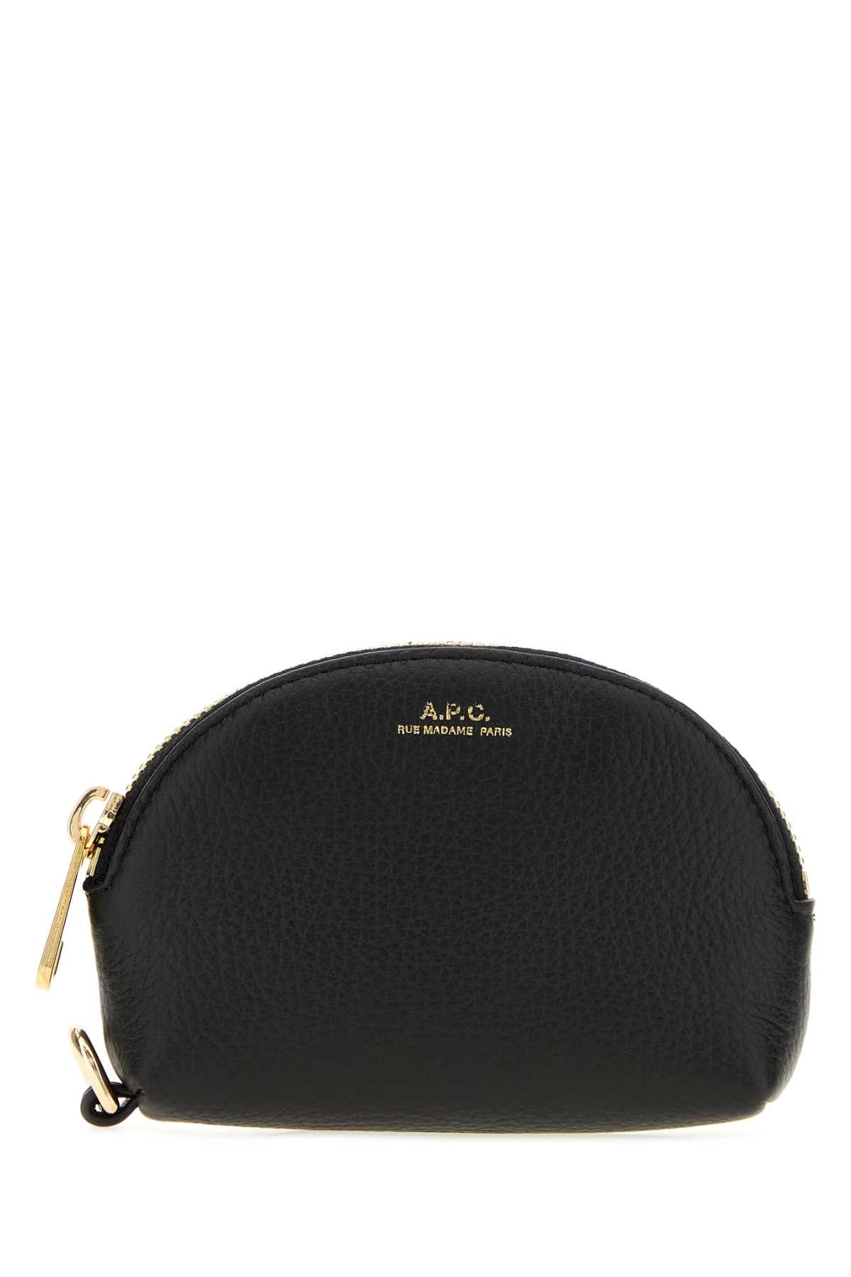 A.P.C. Women Black Leather Monnaie Card Holder A.P.C.